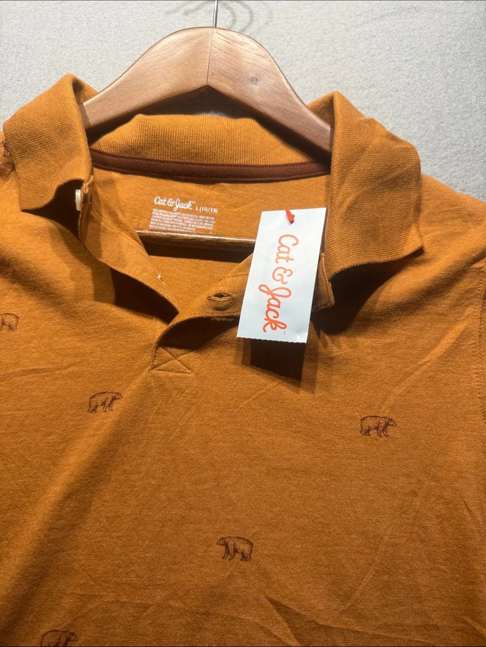 Cat & Jack Orange Polo and Green Shorts Matching Set